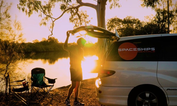 Aussie camping sunset