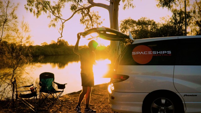 Aussie camping sunset