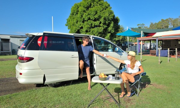 Alpha campervan at campsite