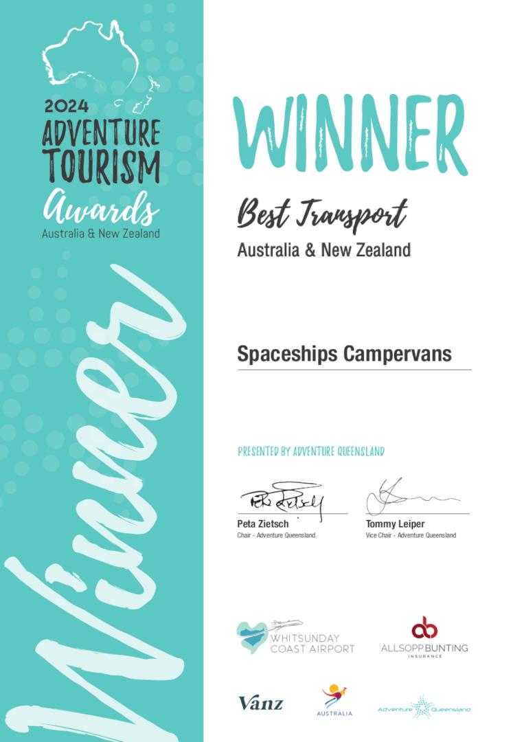 Adventure Tourism Award 2024 Winner Spaceships